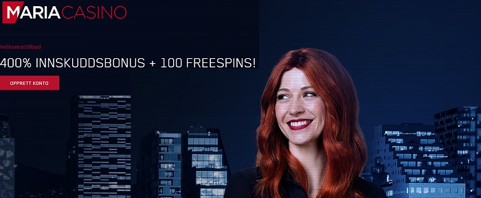 Maria Casino gir deg 400% bonus + 100 free spins